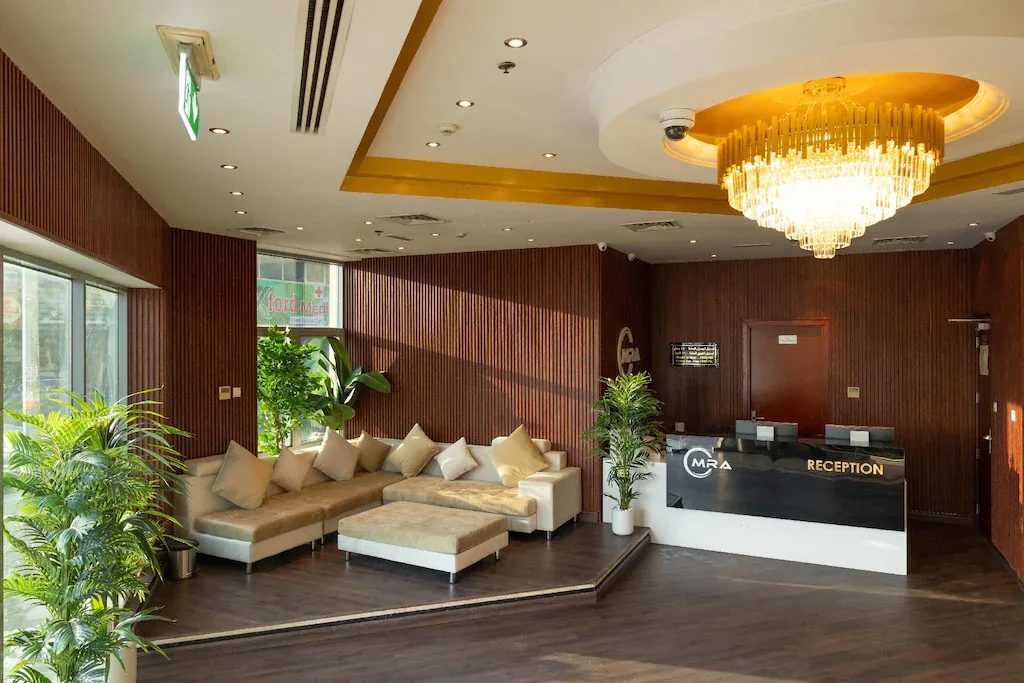 Reception area of MRA Grand Hotel in Bur Dubai